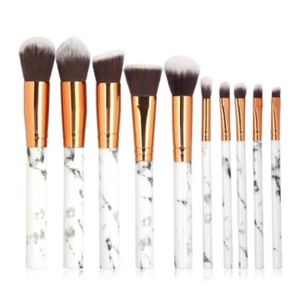 Makeup Brushes 10pc Marble Texture